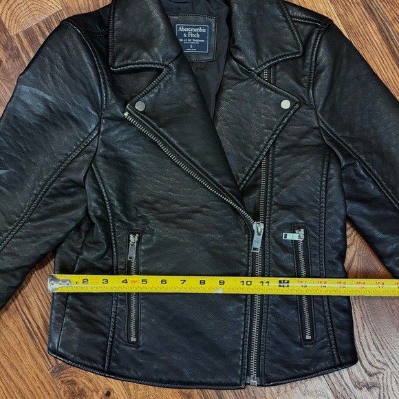 Abercrombie & Fitch Black Faux Leather Moto Jacket - Picture 8 of 9